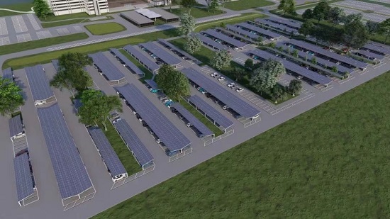MW-class solar energy, EV charging, energy storage integrated parking roof